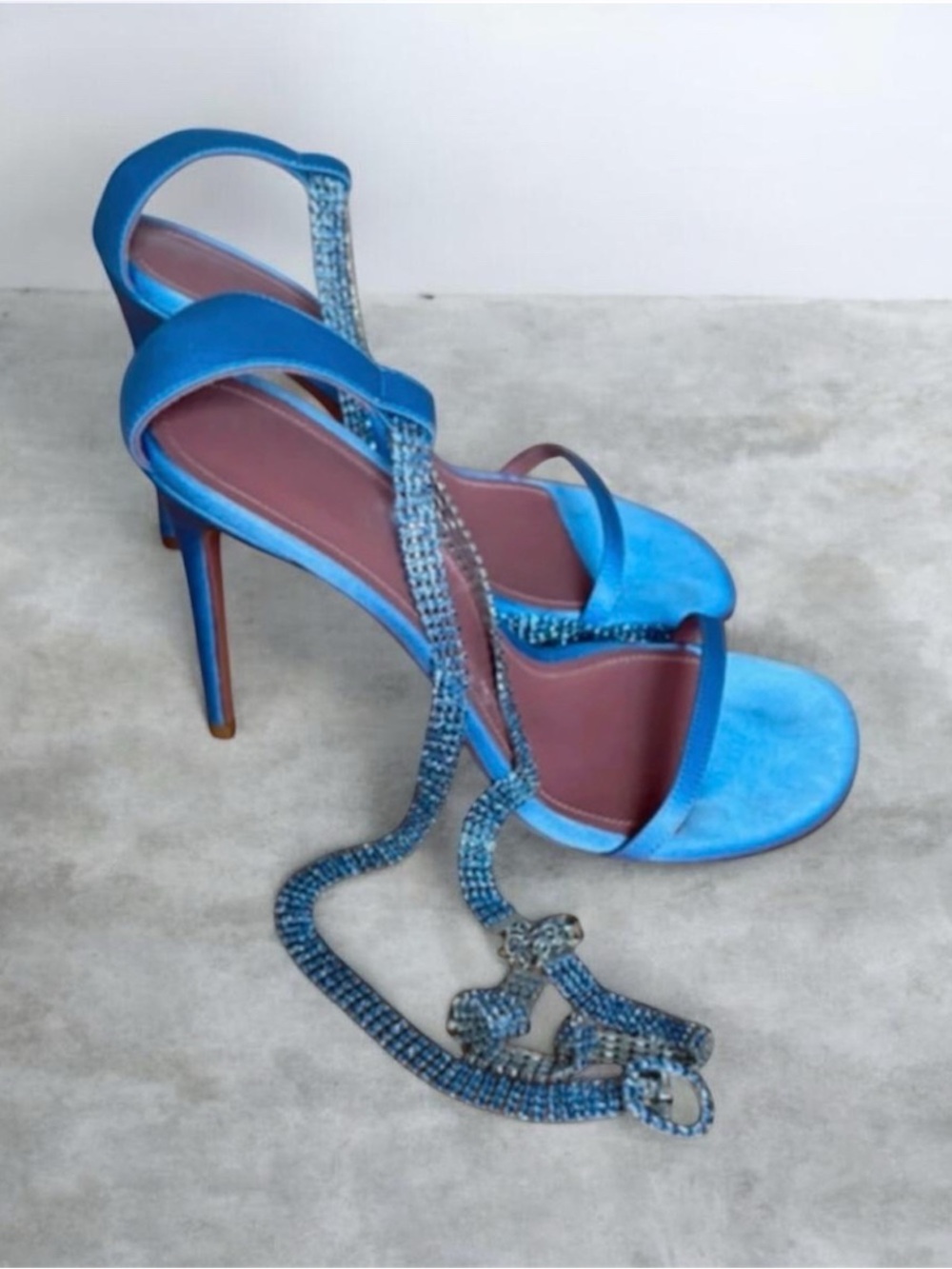 Amina Muaddi Giorgia Crystal Sandals – Size 38